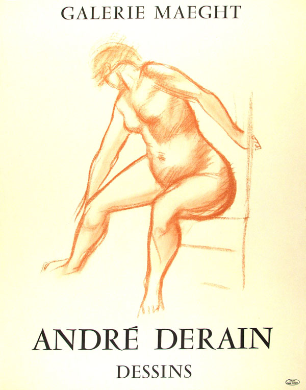 Lot #1525: ANDRE DERAIN - Andre Derain: Dessins. Galerie Maeght - Original color lithograph poster