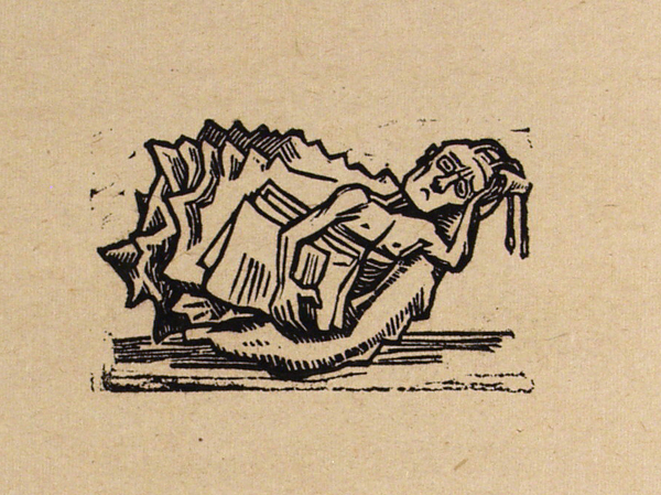 Lot #3201: LEOPOLDO MENDEZ - Untitled [Sea-man in a Shell] - Woodcut