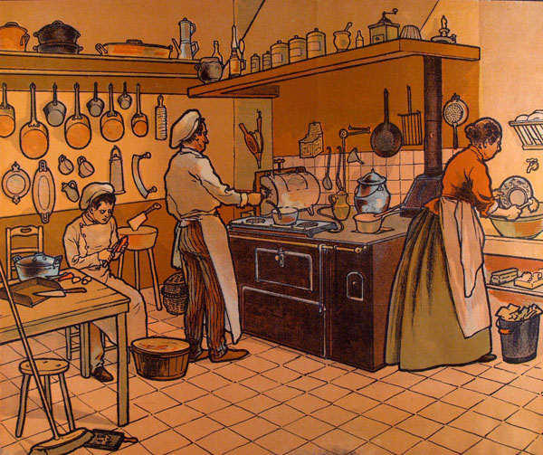Lot #2158: LIBRAIRIE ARMAND COLIN [publisher] - The Kitchen - Color lithograph
