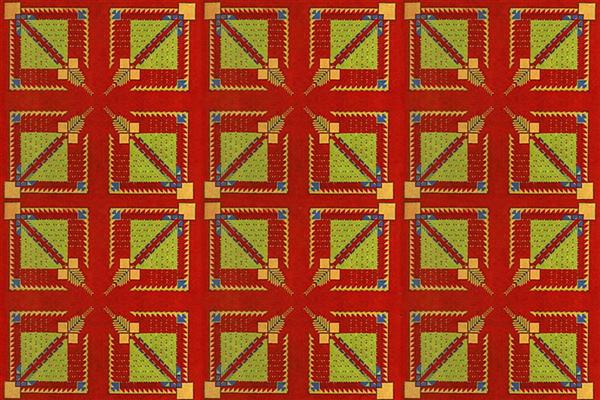 Lot #1476: FRANK LLOYD WRIGHT/TALIESIN ARCHITECTS - Vintage Frank Lloyd Wright/Taliesin Architects Designed Rug/Carpet from the Arizona Biltmore Hotel #07 - Original vintage textile