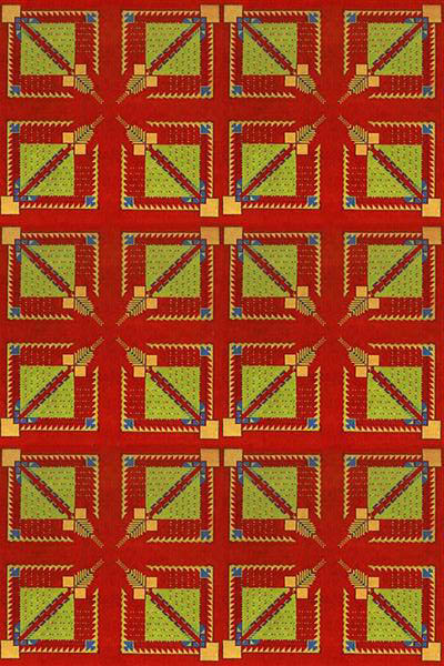 Lot #1476: FRANK LLOYD WRIGHT/TALIESIN ARCHITECTS - Vintage Frank Lloyd Wright/Taliesin Architects Designed Rug/Carpet from the Arizona Biltmore Hotel #07 - Original vintage textile