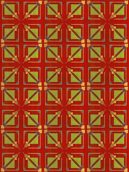 Lot #1478: FRANK LLOYD WRIGHT/TALIESIN ARCHITECTS - Vintage Frank Lloyd Wright/Taliesin Architects Designed Rug/Carpet from the Arizona Biltmore Hotel #10 - Original vintage textile