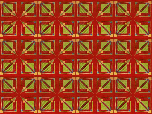 Lot #1478: FRANK LLOYD WRIGHT/TALIESIN ARCHITECTS - Vintage Frank Lloyd Wright/Taliesin Architects Designed Rug/Carpet from the Arizona Biltmore Hotel #10 - Original vintage textile