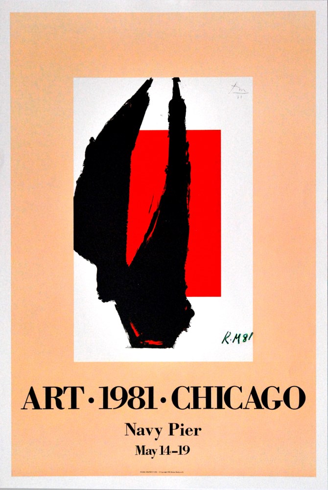 Lot #1537: ROBERT MOTHERWELL - Art 1981 Chicago - Original color lithograph