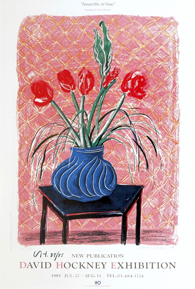 Lot #776: DAVID HOCKNEY - Amaryllis in Vase - Color offset lithograph