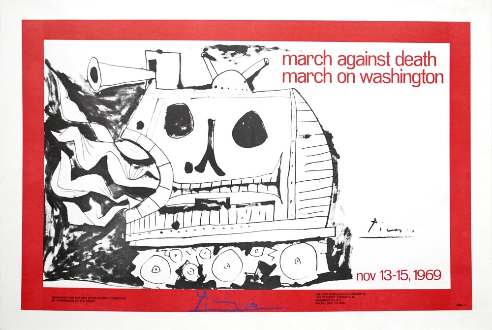 Lot #1127: PABLO PICASSO - March against Death - March on Washington - Original color letterset/letterpress