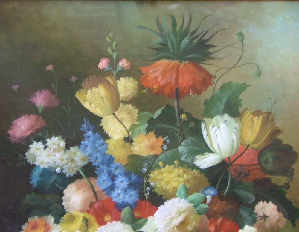 Lot #532: THOMAS A. LEE - Floral Still Life - Oil on canvas