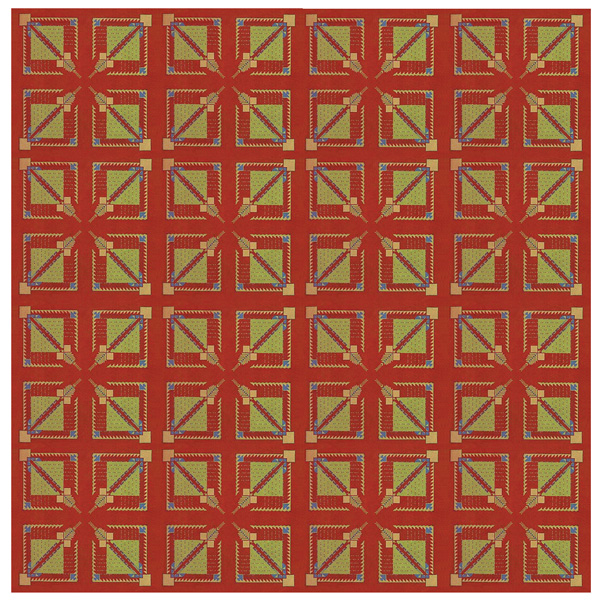 Lot #1479: FRANK LLOYD WRIGHT/TALIESIN ARCHITECTS - Vintage Frank Lloyd Wright/Taliesin Architects Designed Rug/Carpet from the Arizona Biltmore Hotel #12 - Original vintage textile