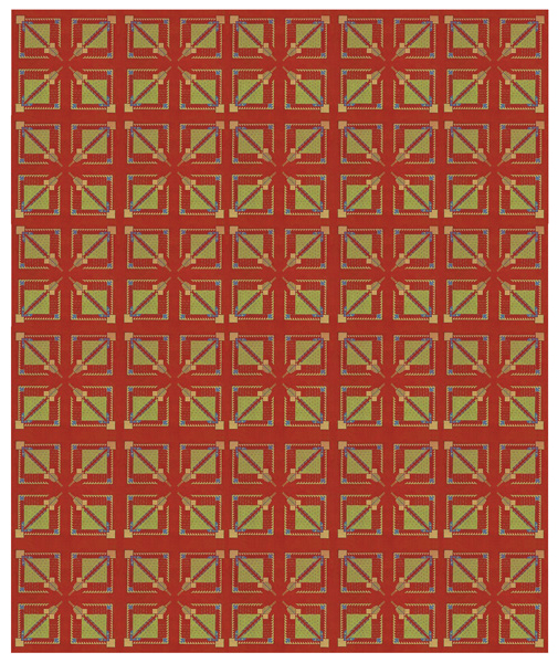Lot #719: FRANK LLOYD WRIGHT/TALIESIN ARCHITECTS - Vintage Frank Lloyd Wright/Taliesin Architects Designed Rug/Carpet from the Arizona Biltmore Hotel #15 - Original vintage textile