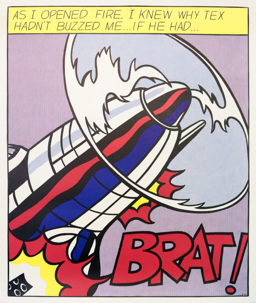 Lot #794: ROY LICHTENSTEIN - As I Opened Fire [lifetime impressions] - Original color offset lithograph [3 prints - triptych]