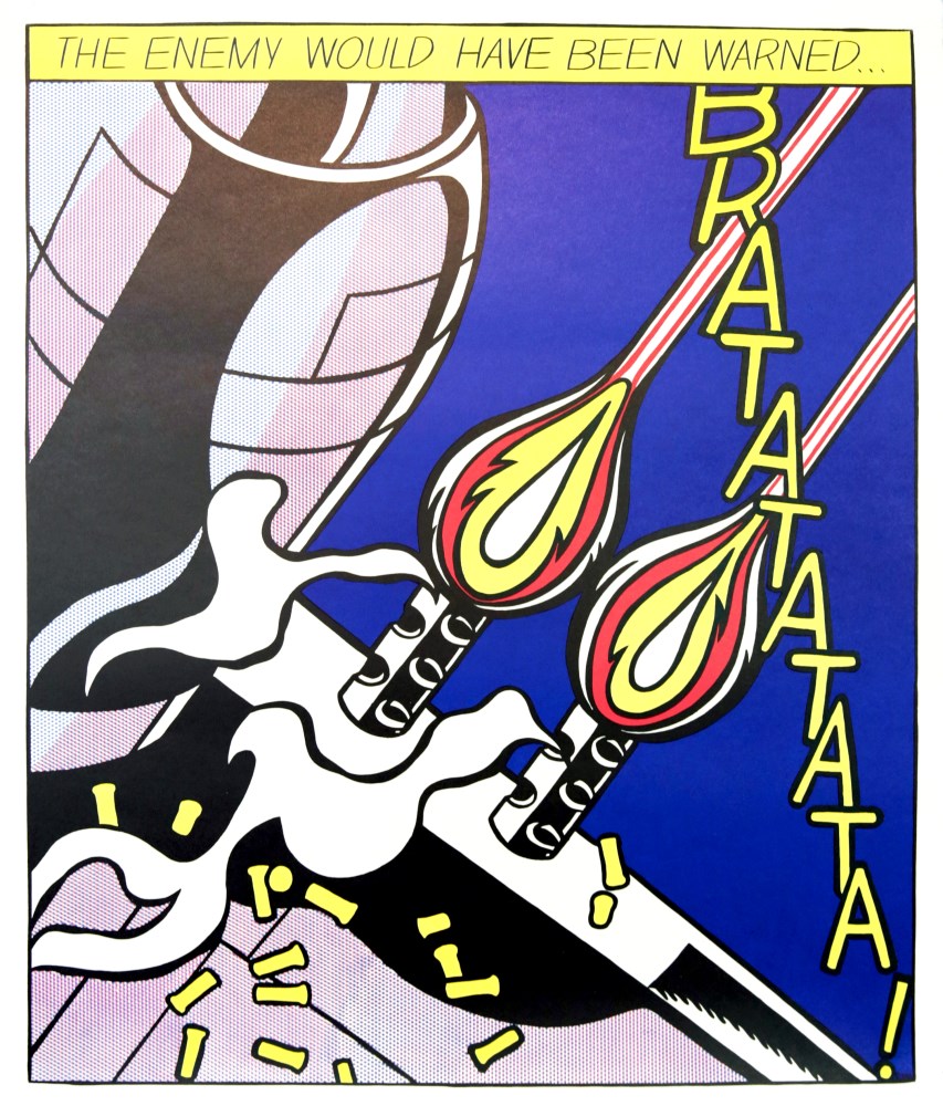 Lot #794: ROY LICHTENSTEIN - As I Opened Fire [lifetime impressions] - Original color offset lithograph [3 prints - triptych]