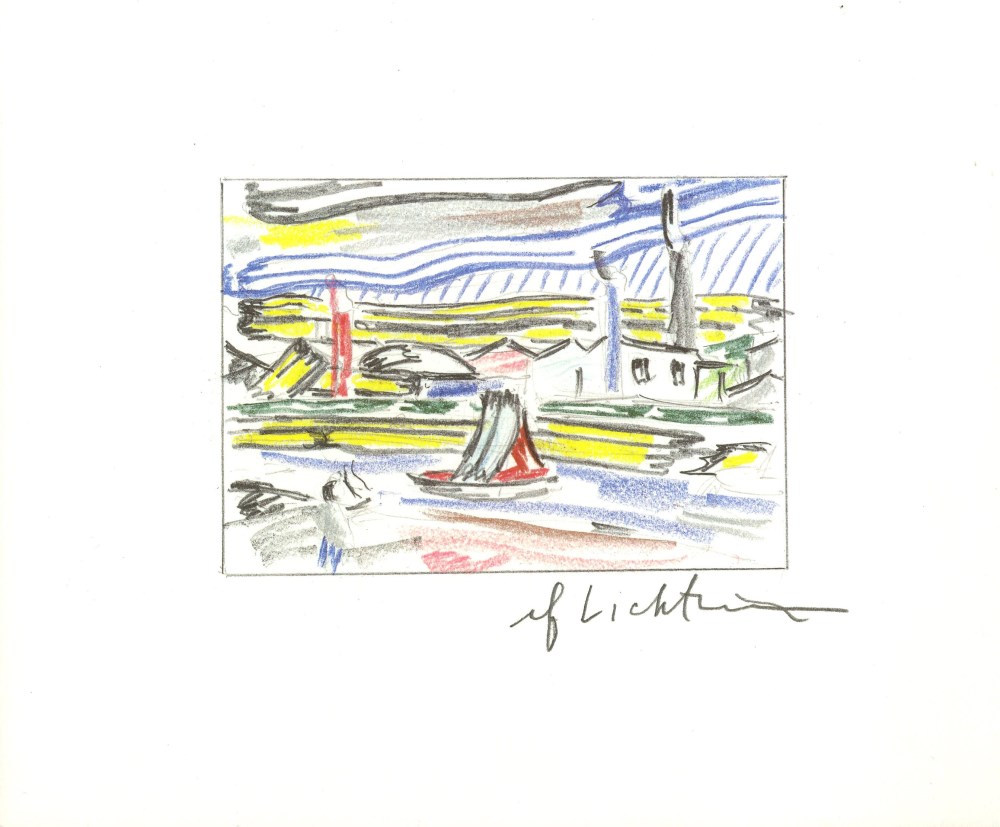 Lot #2166: ROY LICHTENSTEIN - The River - Color offset lithograph