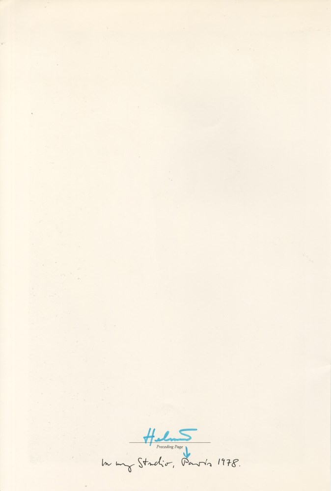 Lot #1793: HELMUT NEWTON - Jenny Kapitan, In My Studio, Paris - Original vintage photolithograph