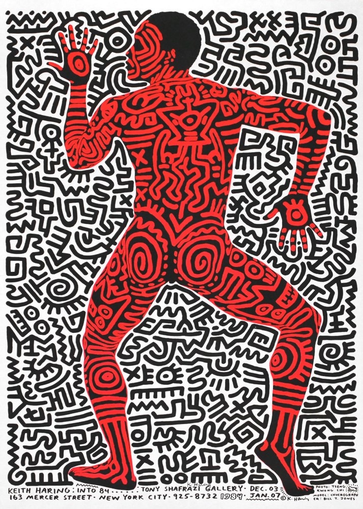 Lot #1049: KEITH HARING - Into 84 - Original color lithograph