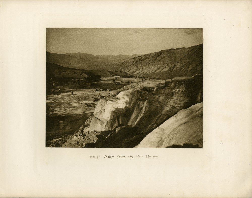 Lot #2259: FRANK JAY HAYNES - Hotel Valley from the Hot Springs - Original sepia-toned vintage photogravure