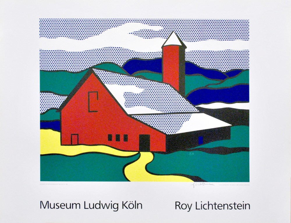 Lot #1307: ROY LICHTENSTEIN - Red Barn II - Color silkscreen