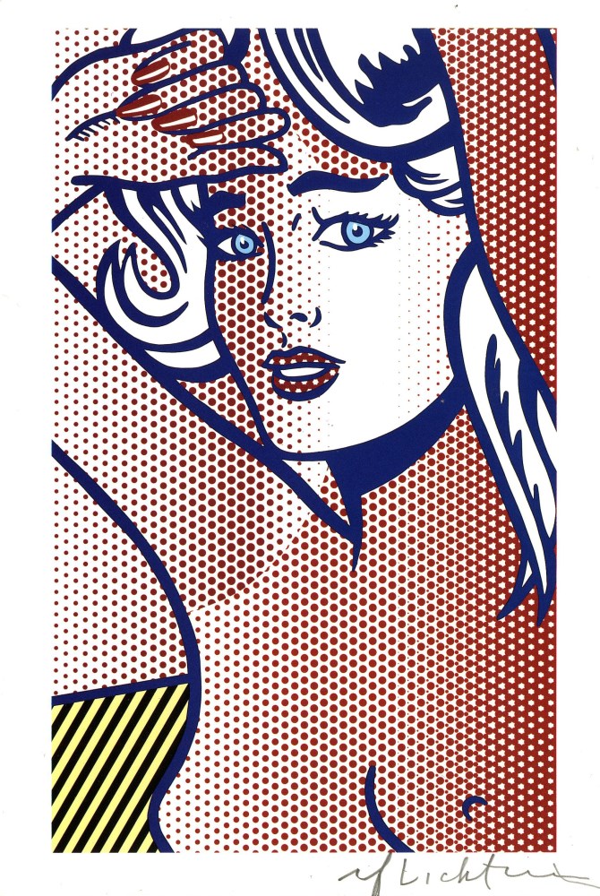 Lot #468: ROY LICHTENSTEIN - Nude with Blue Hair, State I - Color relief print