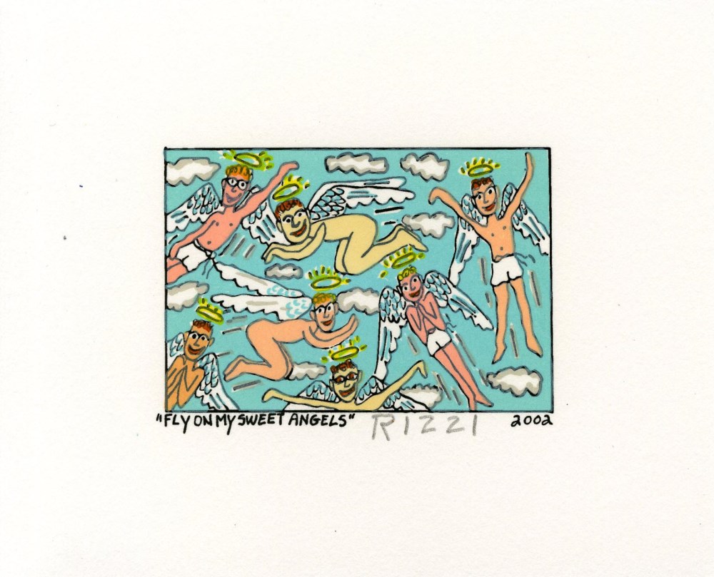 Lot #2120: JAMES RIZZI - Fly on My Sweet Angels - Color lithograph