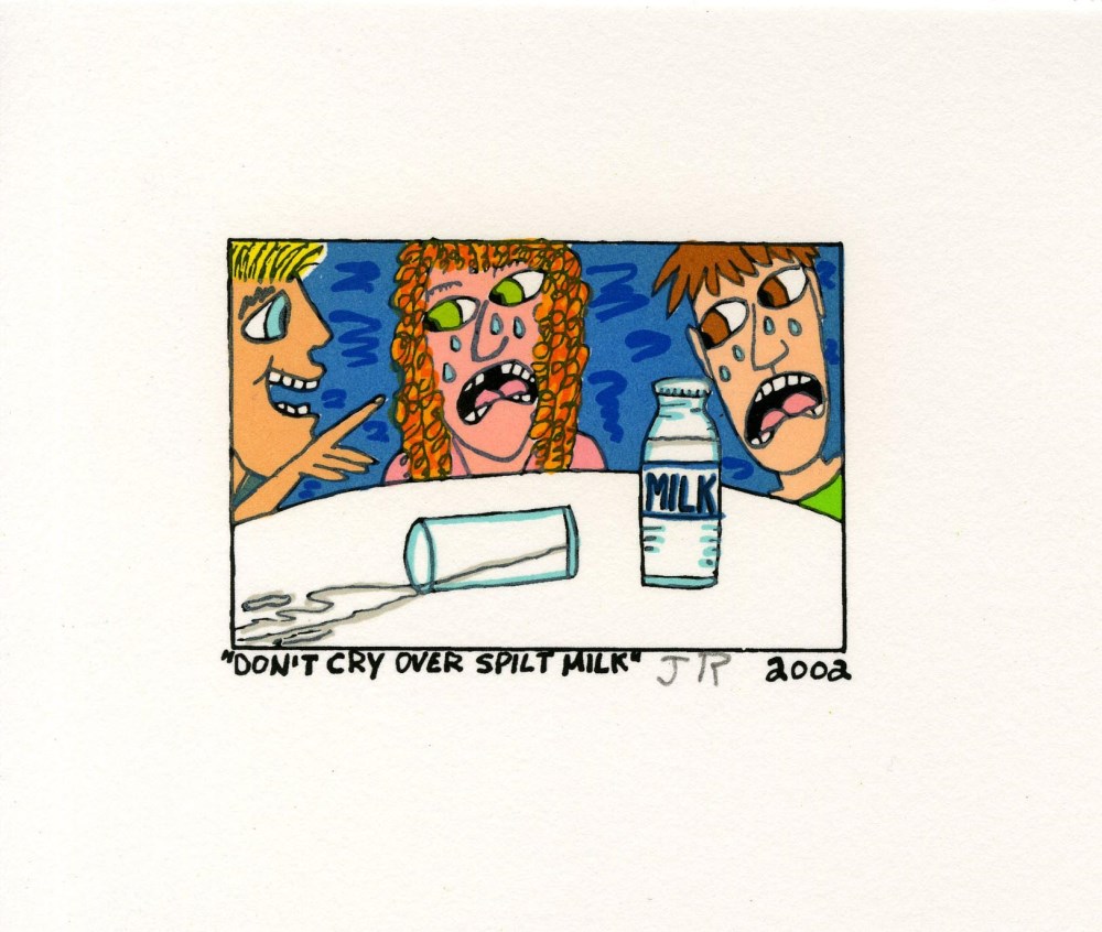 Lot #2017: JAMES RIZZI - Don't Cry over Spilt Milk - Color lithograph