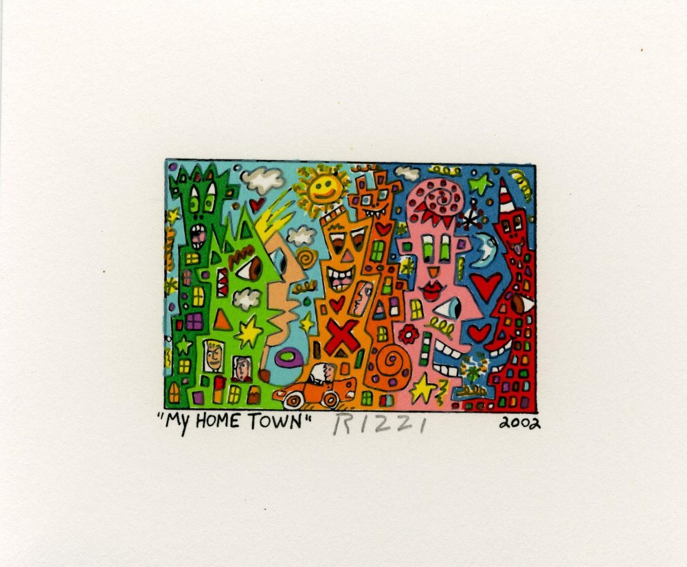 Lot #2566: JAMES RIZZI - My Home Town - Color lithograph