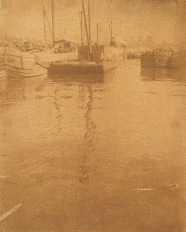 Lot #91: WILLIAM GORDON SHIELDS - Canal Boats of New Amsterdam [New York City Harbor] - Vintage gum bichromate print