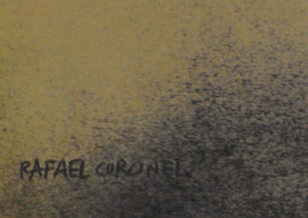 Lot #953: RAFAEL CORONEL - Estudio para el Retrato de Delacroix - Color offset lithograph