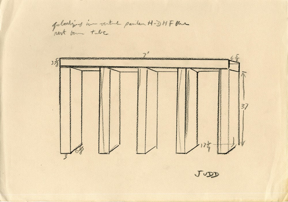 Lot #2118: DONALD JUDD [d'après] - Study for Project - Pencil drawing on paper