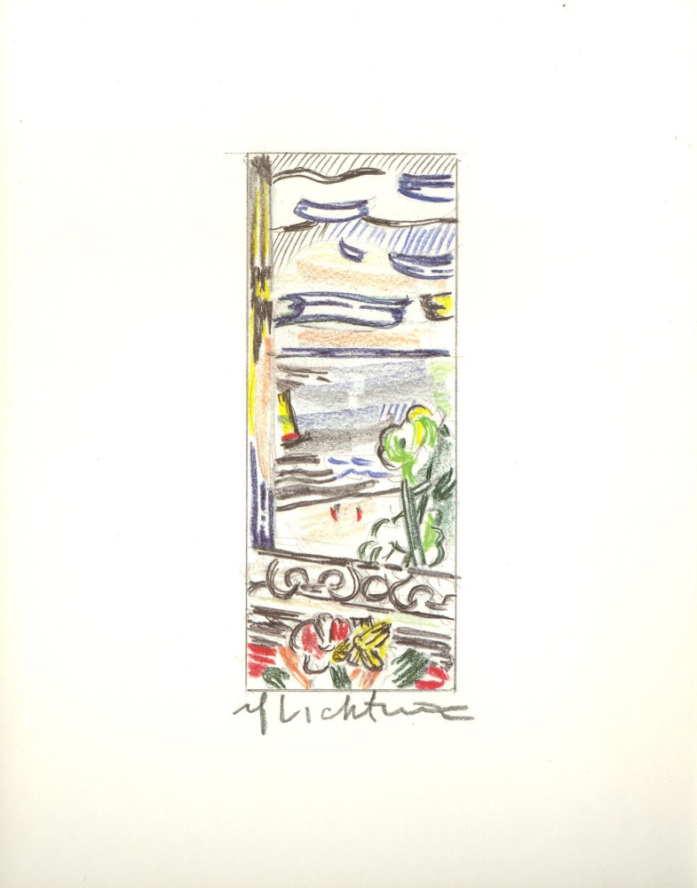 Lot #2226: ROY LICHTENSTEIN - View from the Window - Color offset lithograph
