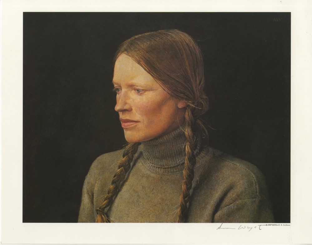 Lot #840: ANDREW WYETH - Braids - Color offset lithograph