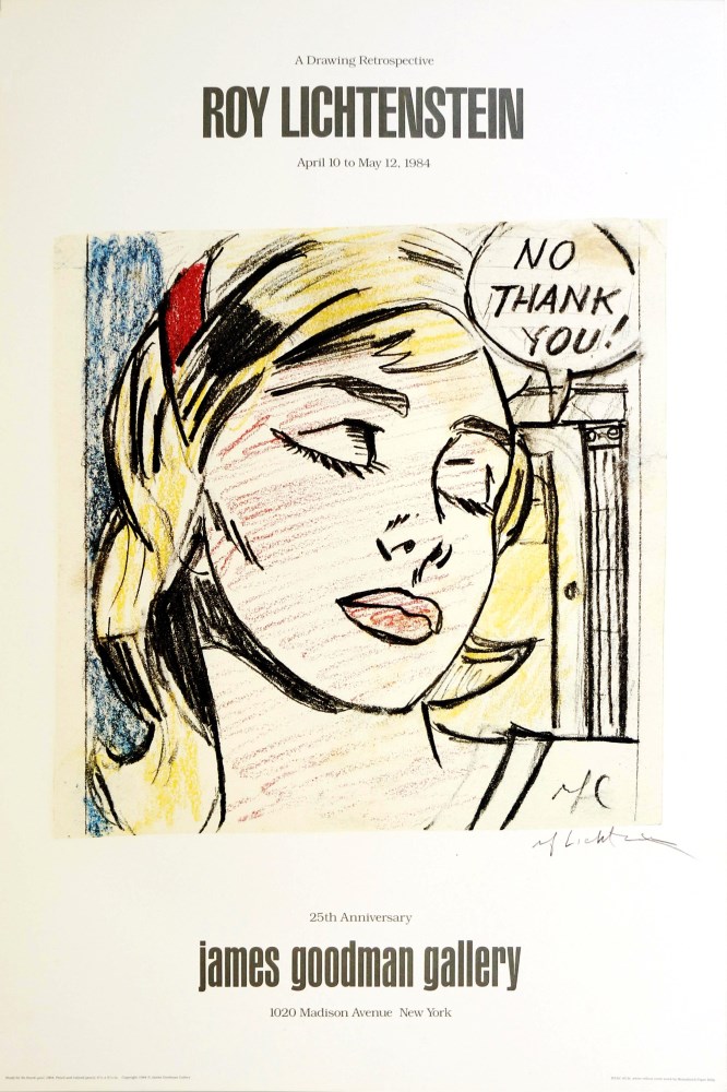 Lot #2115: ROY LICHTENSTEIN - Study for 'No Thank You!' - Color offset lithograph