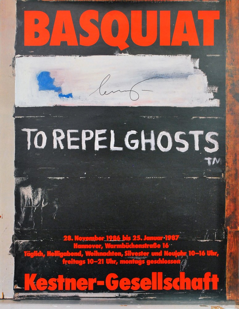 Lot #2509: JEAN-MICHEL BASQUIAT - To Repel Ghosts - Color offset lithograph