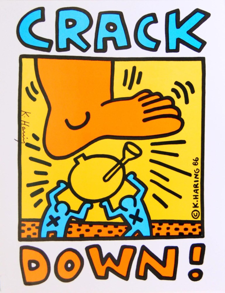 Lot #2303: KEITH HARING - Crack Down! - Original color silkscreen