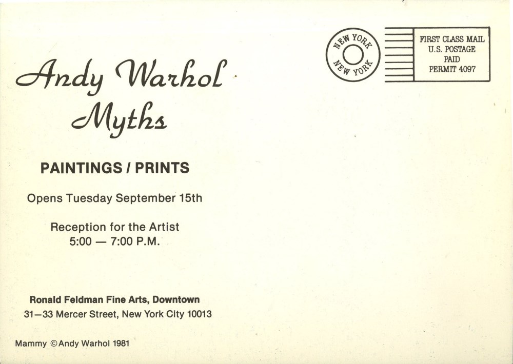 Lot #1114: ANDY WARHOL - Mammy - Color offset lithograph