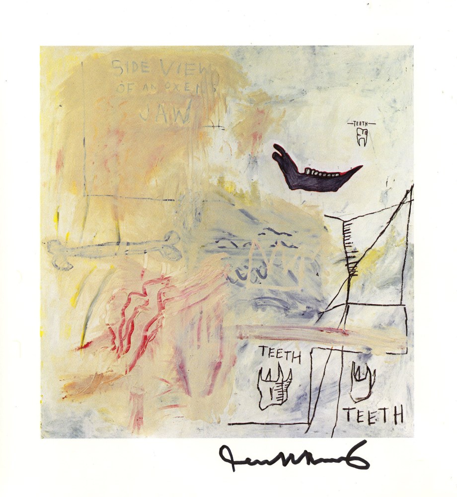 Lot #2473: JEAN-MICHEL BASQUIAT - Side View of an Oxen's Jaw - Color offset lithograph