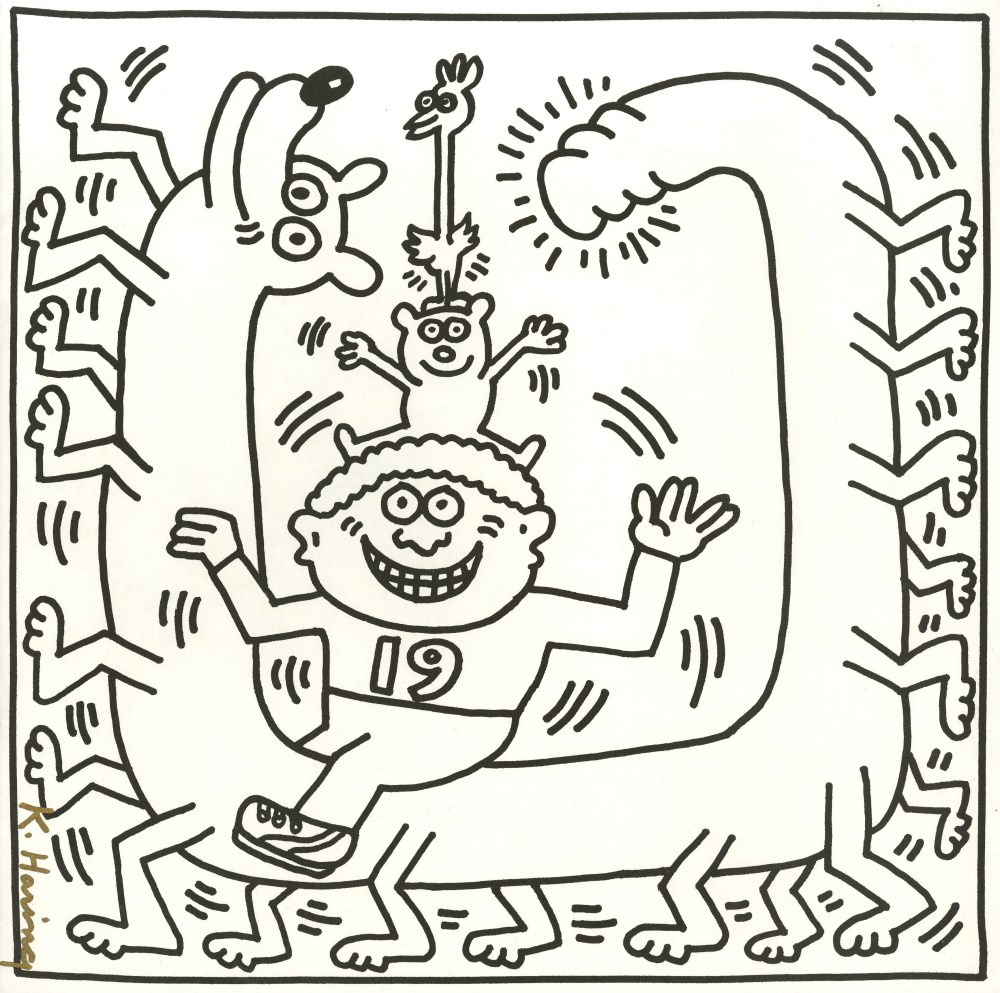 Lot #1930: KEITH HARING - Nineteen Legs - Lithograph
