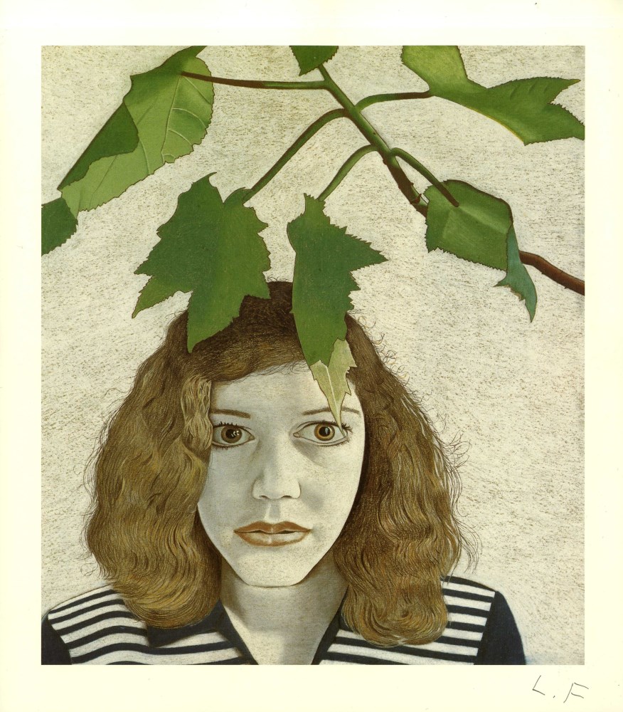 Lot #1736: LUCIAN FREUD - Girl with Leaves - Color offset lithograph