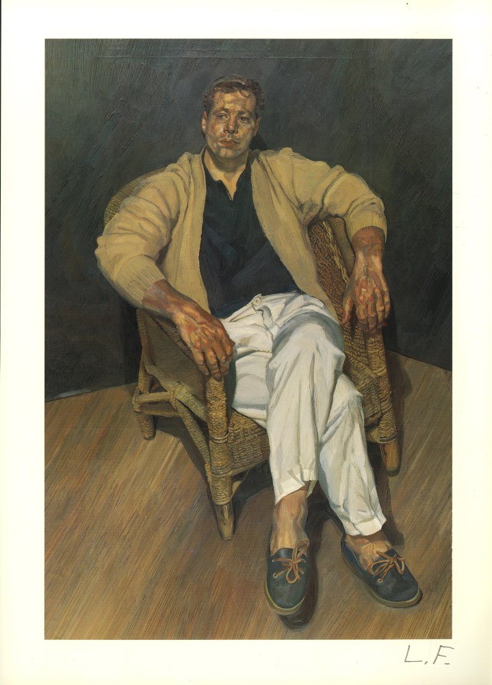 Lot #1115: LUCIAN FREUD - Man in a String Chair - Color offset lithograph