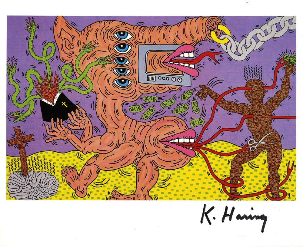 Lot #1709: KEITH HARING - Five Eyes - Color offset lithograph