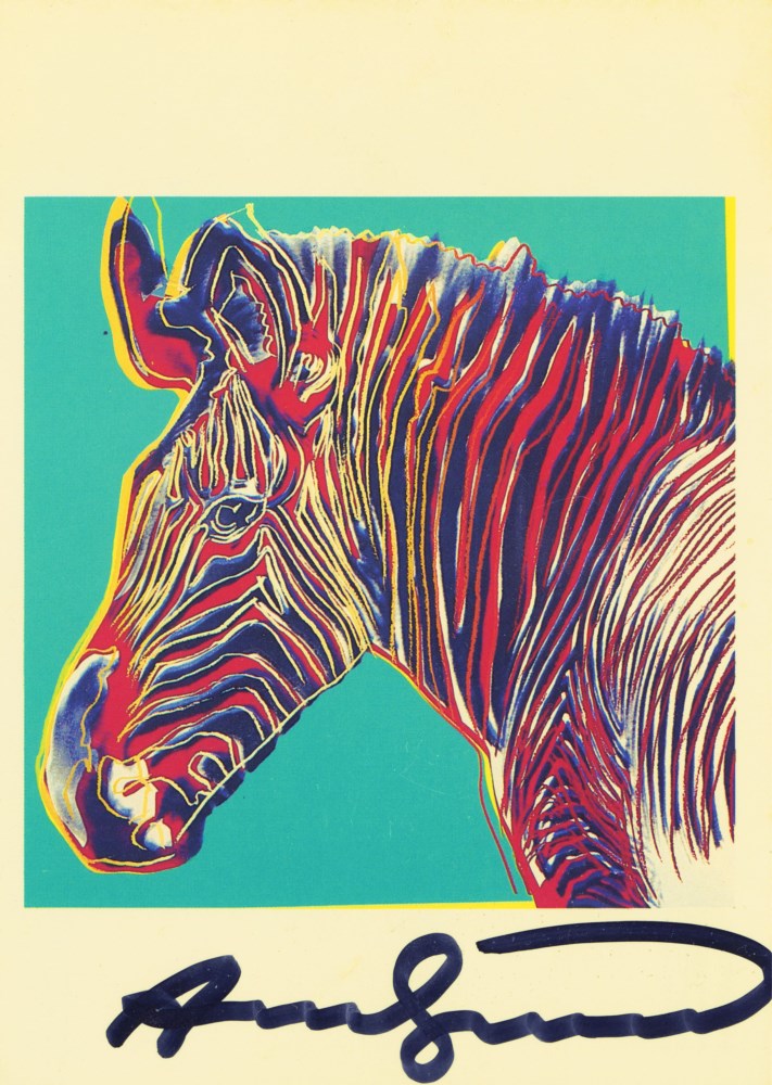 Lot #1012: ANDY WARHOL - Grevy's Zebra - Color offset lithograph