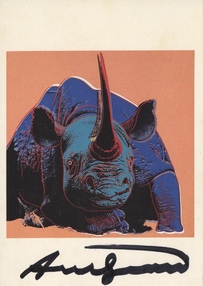 Lot #827: ANDY WARHOL - Black Rhinoceros - Color offset lithograph