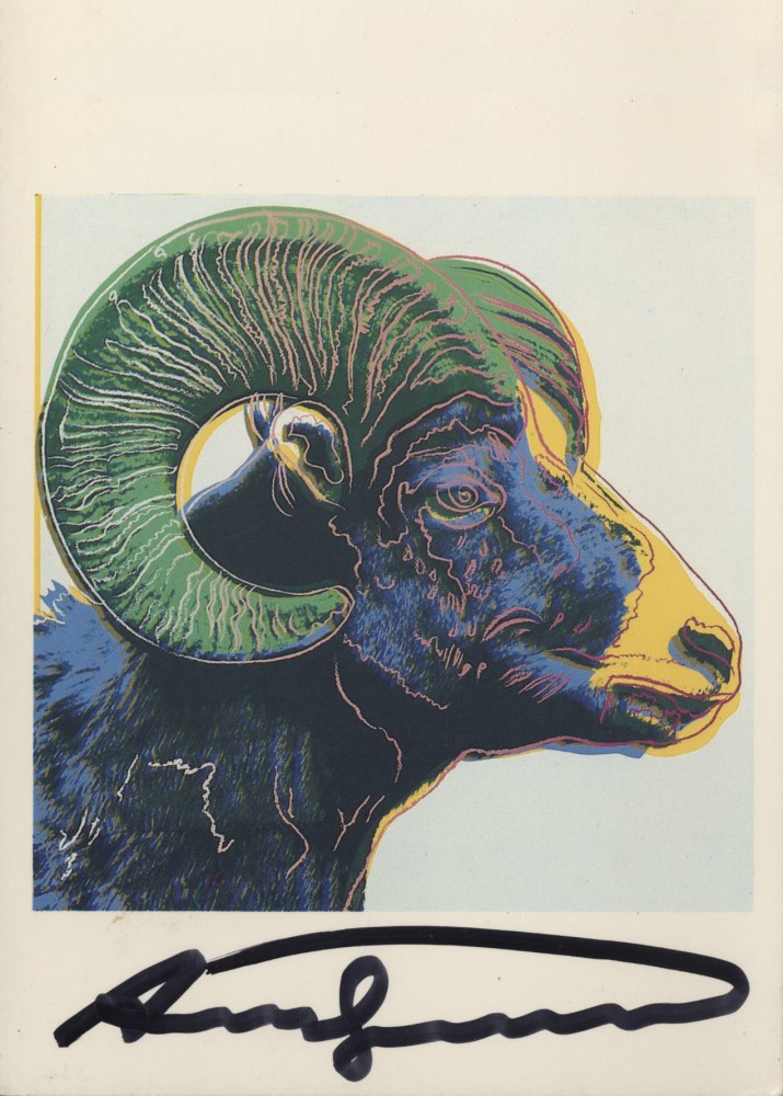 Lot #2535: ANDY WARHOL - Bighorn Ram - Color offset lithograph
