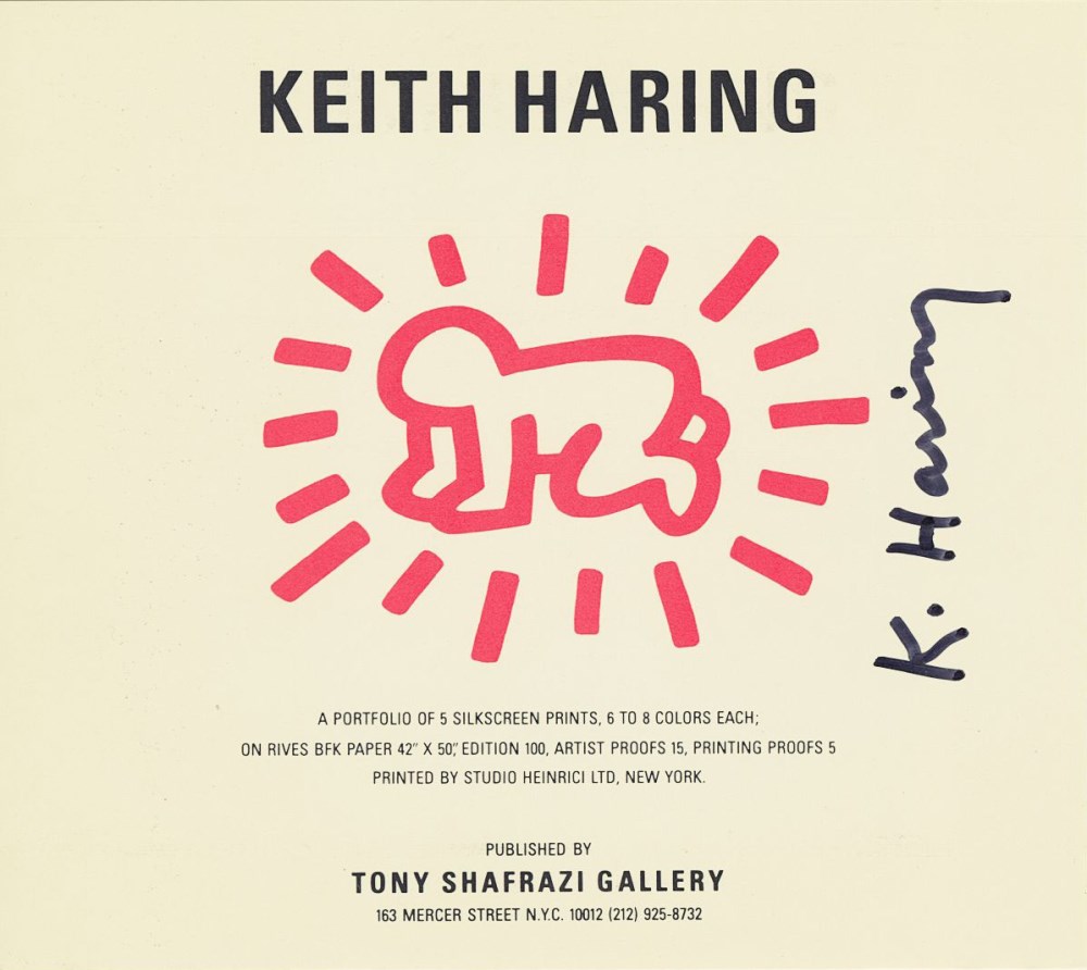 Lot #1702: KEITH HARING - Fertility Suite: Radiant Baby "text card" - Original offset lithograph