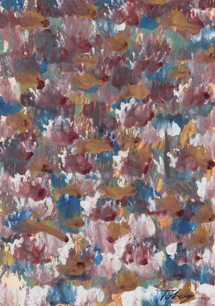 Lot #2019: MARK TOBEY - Raindrop Prism #3 - Oil and tempera on paper