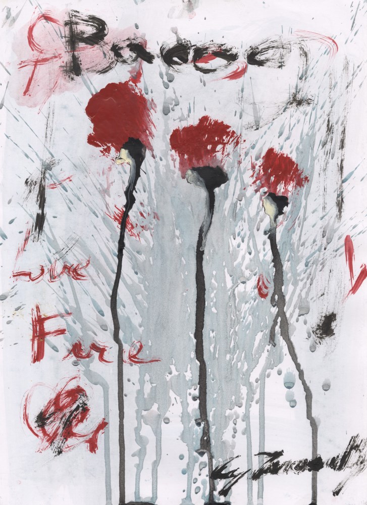 Lot #2219: CY TWOMBLY - Untitled Study #4 - Oil and acrylic on paper