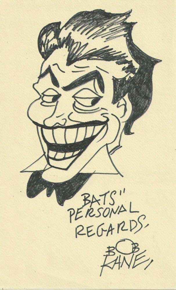 Lot #2157: ROBERT "BOB" KANE - The Joker - Pen and ink drawing on paper