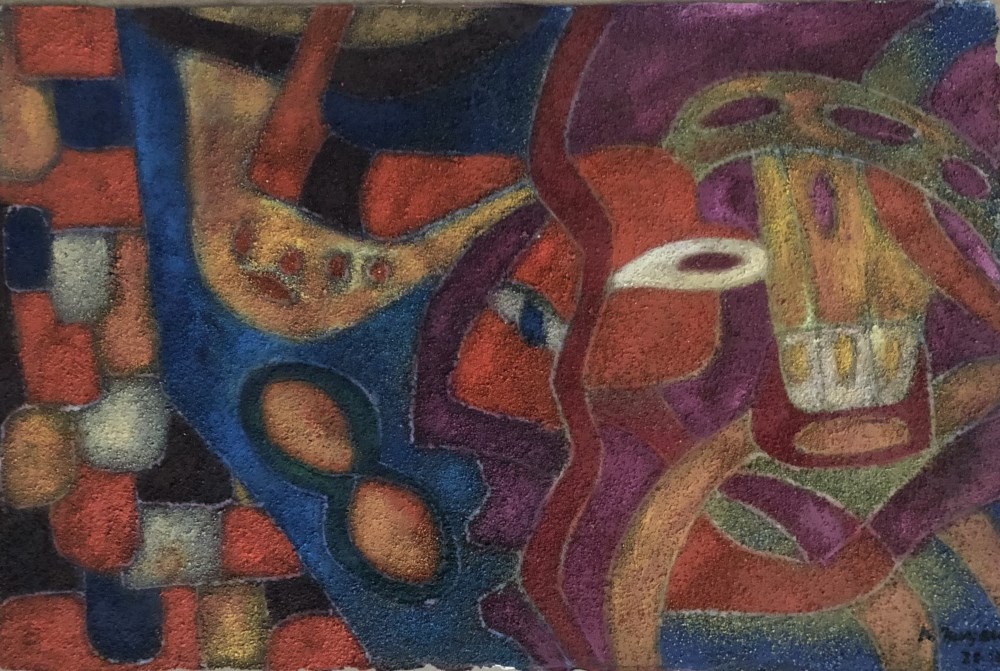 Lot #673: KARIMA MUYAES - Travelers - Oil and pigments on paper