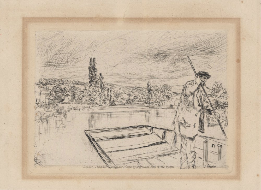 Lot #2165: JAMES A. M. WHISTLER - The Punt - Original etching & drypoint