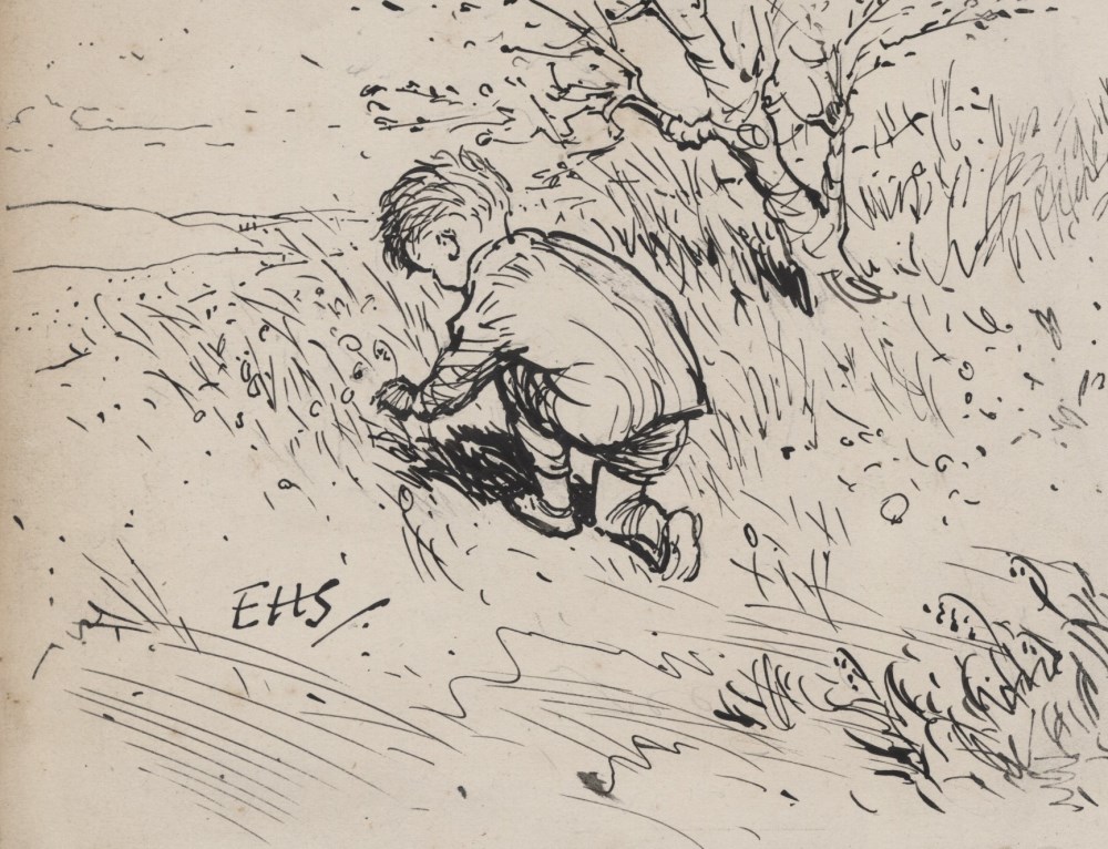 Lot #875: E(RNEST) H(OWARD) SHEPARD - Christopher Robin - Pen and ink drawing on paper