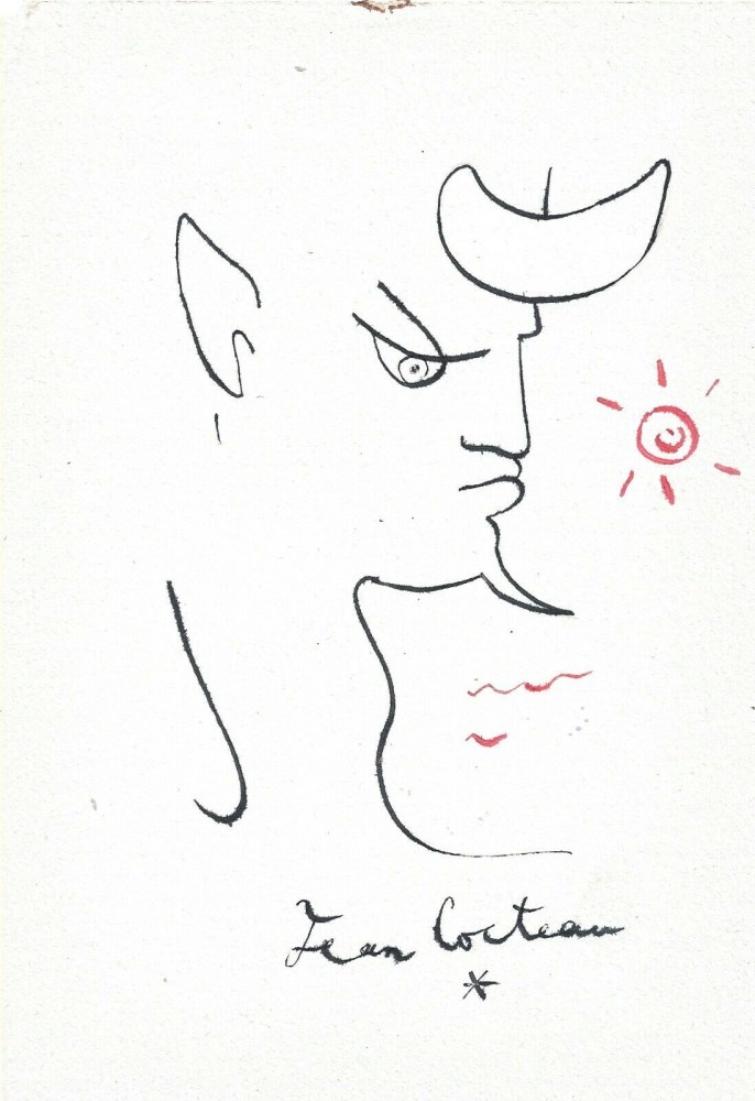 Lot #1082: JEAN COCTEAU - Le diable - Pen and ink drawing on paper