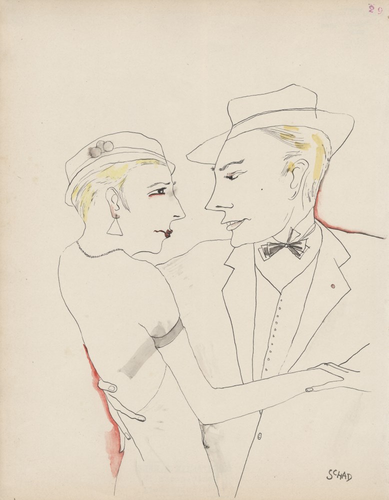 Lot #707: CHRISTIAN SCHAD - Verfuhrung - Watercolor and pen drawing on paper